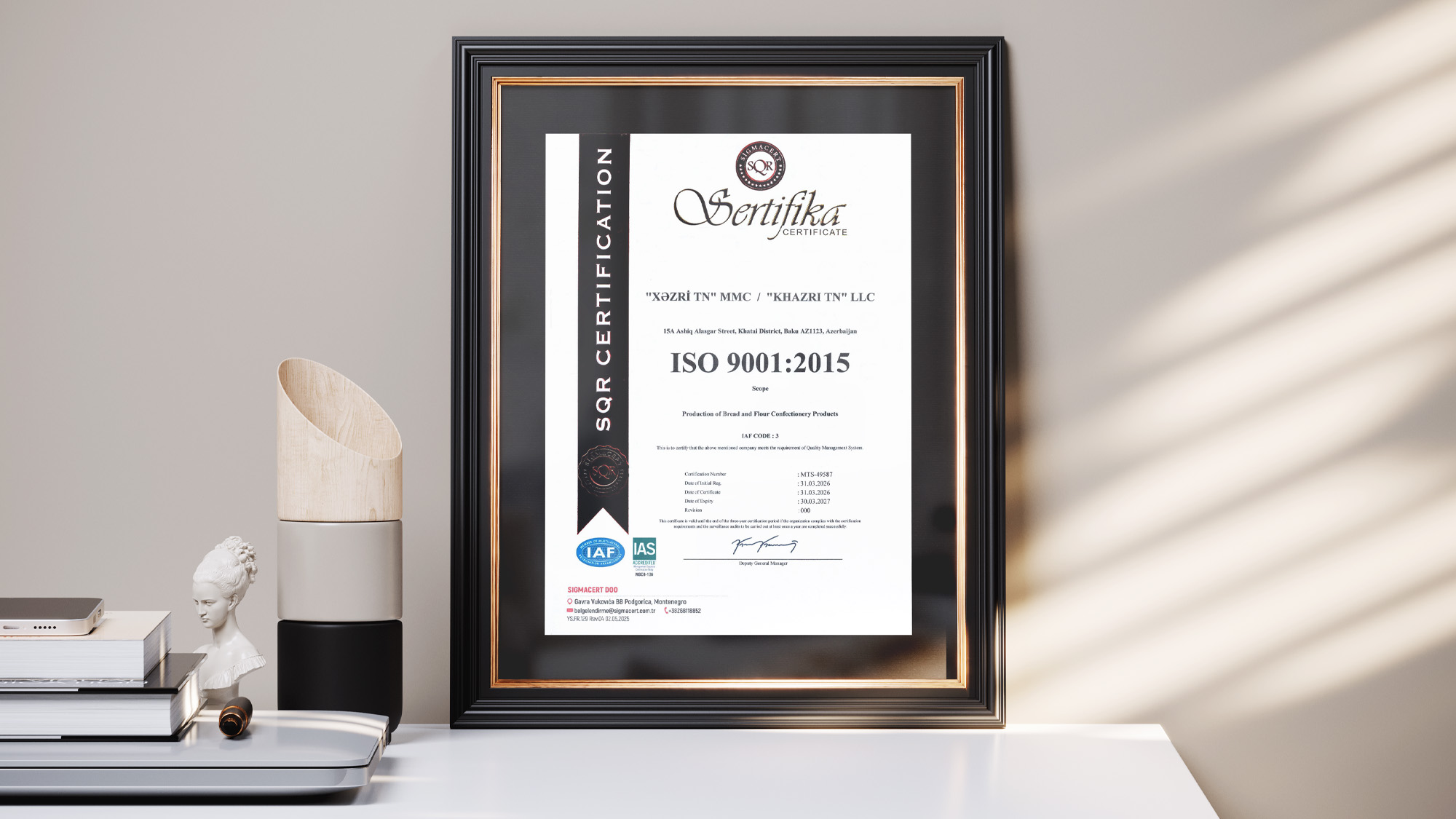 Çörək Zavodu №1 ISO 9001:2015 keyfiyyət sertifikatı əldə etdi